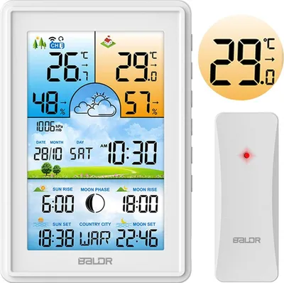 Produktbild von Wetterstation mit Display BD-906 weiß