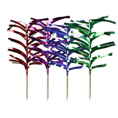 Produktbild von Papstar Partypicker 12 cm farbig sortiert "Palmblätter", 10 x 144 Stück