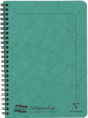 Produktbild von Clairefontaine 10x Doppelspiralheft A5, 60 Blatt liniert abtrennbar Grün 4853Z