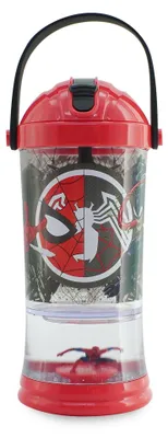 Productafbeelding van Disney Store officiële Spider-Man sneeuwbol drinkbeker, 310 ml, kinderwaterfles met klapdeksel en schroefdop, geschikt voor kinderen vanaf 4 jaar – Spider-Man