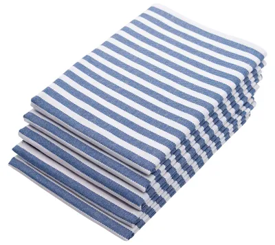 Produktbild von 5er Set Geschirrtücher gestreift, 100% Baumwolle, 50x70 cm, blau-weiß-gestreift