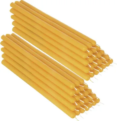 Produktbild von 50x Gelbe Bienenwachs 21cm Tafelkerze Ritualkerze Osterkerzen Farbig 36342