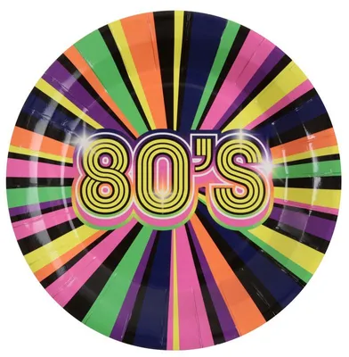 Immagine prodotto di 10 piatti di carta 80's Anni '80