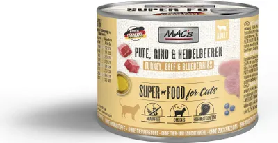 Produktbild von MAC's CAT PUTE & HEIDELBEEREN, Adult, Heidelbeere, Truthahn, 200 g, Getreidefrei