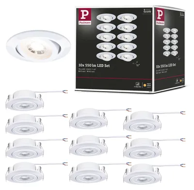 Productafbeelding van Paulmann LED inbouwspots, set van 10, kantelbaar