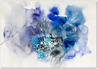 Produktbild von Tulup® Leinwandbild - 100x70 cm - Wandkunst - Drucke auf Leinwand - Leinwanddruck  - Kunst: modern & klassisch - Blau - Abstrakte Blumen
