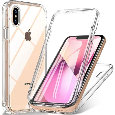 Produktbild von Schutzhülle 360 Grad für iPhone X/XS Stoßfest mit Displayschutz Transparent