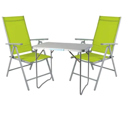 Produktbild von 3-teiliges Campingmöbel Set Aluminium Textilen Lime