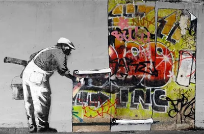 Produktbild von Foto auf Leinwand - Streetart - Maler - Kunstdruck auf Keilrahmen