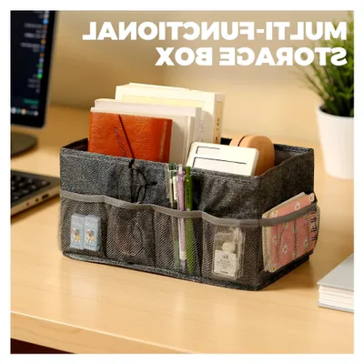 Produktbild von Set aus Stoffaufbewahrungsboxen, 2 Stück Filzbehälter, 30 x 15 x 15 cm, Ordnungsboxen für Kleidung und mehr