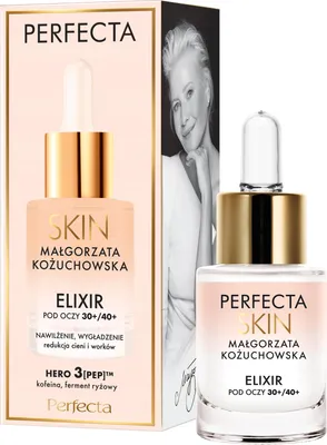 Immagine prodotto di Perfecta Skin Małgorzata Kożuchowska Elisir idratante e levigante per il contorno occhi 30+/40+, 15 ml