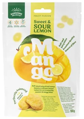 Produktbild von Sunshine Delights Fruit Fusion Sweet & Sour Lemon Mango 100g
