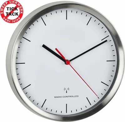 Produktbild von Funk-Wanduhr TFA 60.3530.02 Geräuscharm Funkwanduhren Sweep-Uhrwerk