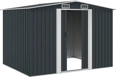 Image de vidaXL Abri de jardin anthracite acier 257x205x178 cm