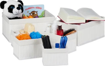 Produktbild von relaxdays Aufbewahrungskorb Bambus 6er Set