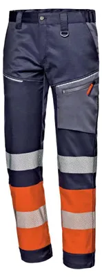 Produktbild von Sir Safety Herren Warnschutzhose aus Twill Stretch mit Reflexstreifen Gelb, 52, Schwarz/Hi-Vis Gelb