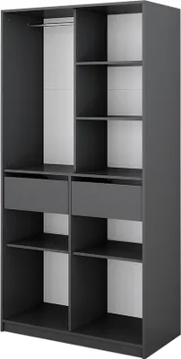 Produktbild von Kleiderschrank Vicco Elmo Anthrazit 100 x 200 cm mit 2 Schubladen, Model 50198