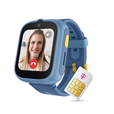 Immagine prodotto di Smartwatch per bambini Telekom TCL MT48, colore blu galattico, con piano tariffario Telekom