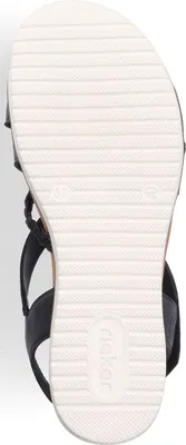 Produktbild von Rieker Damen Sandale Leder Klettverschluss Keilabsatz V3773, Größe:38 EU, Farbe:Schwarz