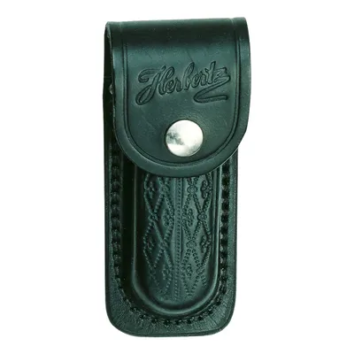 Produktbild von Herbertz Messer-Etui, schwarzes Leder mit Prägemuster,, Gürtelschlaufe, für Messer mit 11 cm Heftlänge
