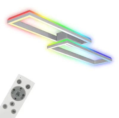 Produktbild von Briloner Leuchten FRAME BACK - Wand-& Deckenleuchte - 3754019 - Inkl. Fernbedienung - CCT Farbtemperatursteuerung - RGB Farbwechsel - RGB Backlight - 119,5 x 27,5 x 10 cm