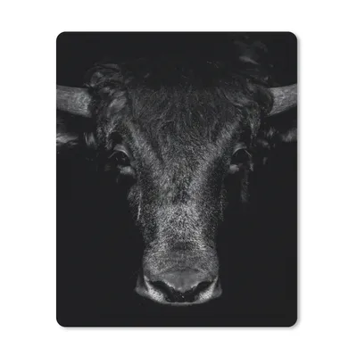 Produktbild von MuchoWow® Mauspad Mousepad Taurus - Tiere - Schwarz - Weiß 30x40 cm - Mousepads - Maus Mat - Pad - Mausunterlage - Mausmatten