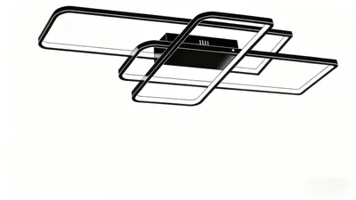 Produktbild von LED moderne Deckenleuchte, mit Fernbedienung, Stufenlos Dimmbar, APP Steuerung, Esszimmer und Schlafzimmer Schwarz,Geometrisch Deckenbeleuchtung 80W