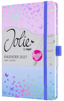 Produktbild von Wochenkalender Jolie 2027 Hardcover ca. A5 Butterfly Confetti Candy 174 Seiten
