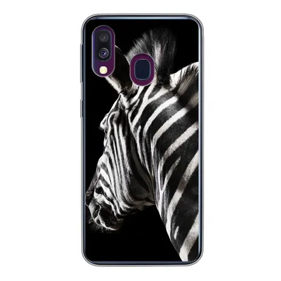 Produktbild von MuchoWow® Handyhülle Schutzhülle Hülle für Samsung Galaxy A40 Zebra - Tier - Schwarz - Porträt Silikon Softcase Handy Hülle - Handy-Tasche
