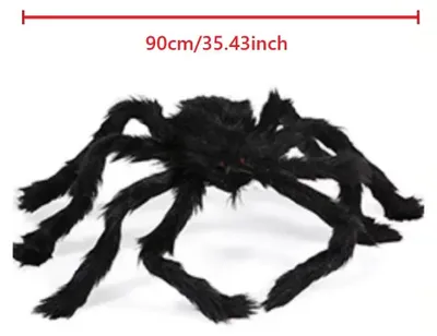 Produktbild von Halloween-Riesenspinne - Dekoration - 90 cm - Stoff - Für Innen & Außen - Garten & Veranda - Spukhaus