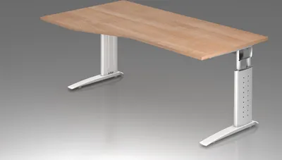 Produktbild von Schreibtisch C-Fuß 180x100/80cm Nussbaum/Weiß