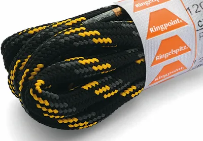 Produktbild von RINGELSPITZ - Trekking Schnürsenkel - 150 cm, schwarz/gelb/grau
