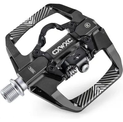 Zdjęcie produktu dla Pedały rowerowe z 3 łożyskami, pedały zatrzaskowe 9/16 cala, aluminiowe, antypoślizgowe, z szeroką platformą, przeznaczone do rowerów górskich/szosowych, czarne