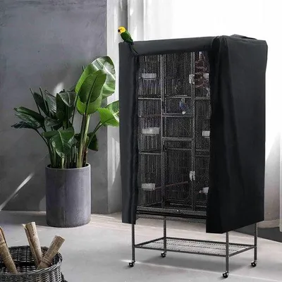 Imagen del producto de Funda para jaula de pájaros Unyqoos® para jaulas de loros: funda universal, lavable, de 88 x 62 x 120 cm, color , con protección UV, tejido transpirable, abertura para la puerta y asas para transporte