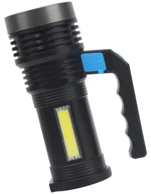 Imagen del producto de Linterna LED de largo alcance, potente, para exteriores, ideal para uso doméstico, con función de foco y recargable