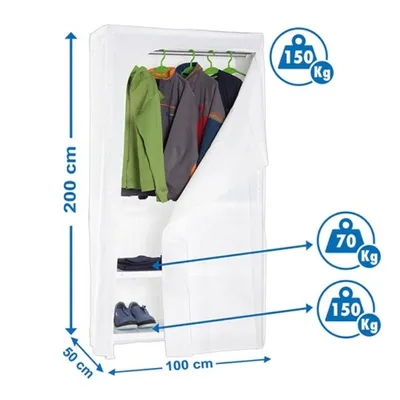 Produktbild von Simonrack Stoffschrank CLICK & KEEP, 8435104918371 weiß 100,0 x 50,0 x 200,0 cm