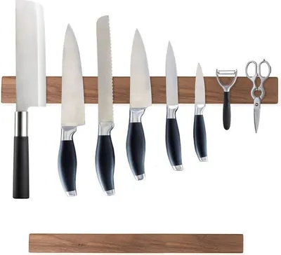 Produktbild von Magnetleiste Messerhalter für Messer Utensilien Messerleiste 35 cm Magnet Holz 10909