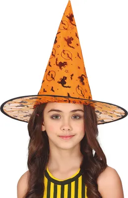 Obrázok produktu pre Čarodejnica Halloween Kostým Príslušenstvo Oranžový magický detský klobúk Kúzelník, Farba: oranžová