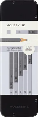 Zdjęcie produktu dla Moleskine 710470, Ołówek grafitowy, Czarny, Srebrny, Czarny, 3 mm, Metalowe pudło