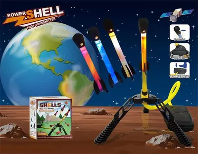 Produktbild von Raketen Spiel | Outdoor | 3 Raketen | Abschußrampe | Power | Eva Foot Rocket