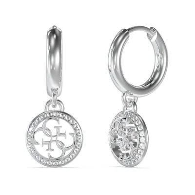 Image de Guess créoles pour femmes en acier inoxydable avec cristaux