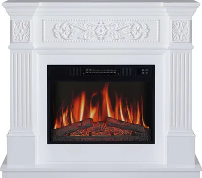 Immagine prodotto di ArtiFlame Camino elettrico Toscana AF23S Camino elettrico da appoggio con riscaldamento da 1800 W, effetto fiamma realistico, illuminazione a LED, telecomando, timer, bianco