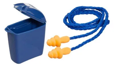 Image de 1 Paire de bouchons d'oreilles réutilisables avec cordelette et boîte de rangement SNR 26 DB