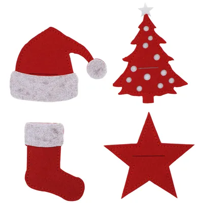 Produktbild von 4 x Nikolaus-Motive Filz für Geldgeschenke Weihnachten - Geldgeschenkverpackung Weihnachten - Filztasche Geldgeschenke