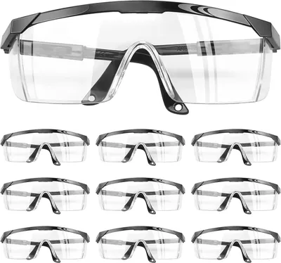 Produktbild von Sicherheitsbrille, vollständige Sicht, transparent, 10er Set, für Brillenträger