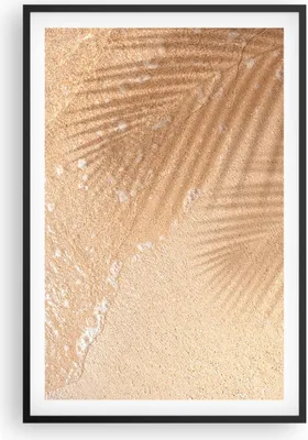 Produktbild von Gerahmtes Poster - Schwarzer Rahmen - Sand Schatten Blätter - 61x91,5 cm - Wand Bild - Wanddeko - Wandbilder - Kunstposter - Wandposter - Bilderrahmen - Bilder - Kunstdruck - P2BPA61x91-4580