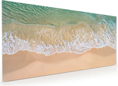 Produktbild von Küchenrückwand Spritzschutz Glas mit Motiv Strandwellen 40 x 40 cm