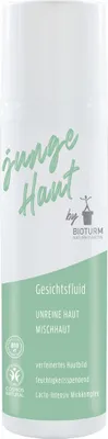 Produktbild von Bioturm Face Fluid, Frauen, Mischhaut, ölige Haut, Haut mit Rötungen, Creme, Anti-Akne, Anti-Makel, Anti-Reizung, Feuchtigkeitsspendend, Regenerierend, Beruhigend, 75 ml, Pumpenflasche