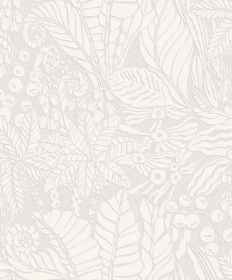 Produktbild von Masureel Tapete Blätter Grau - 631060 - 53 cm x 10.05 m
