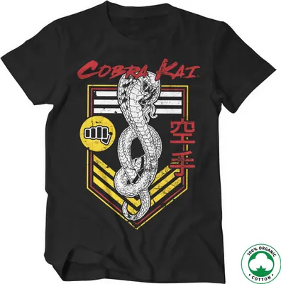 Produktbild von Cobra Kai Punch Patch Organic T-Shirt - Large - Black